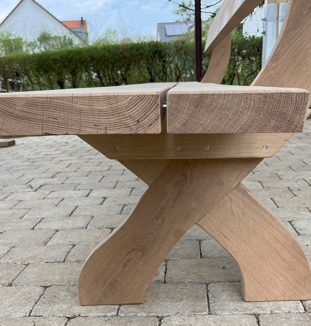 Gartenbank Eiche massiv, Länge 2,20m