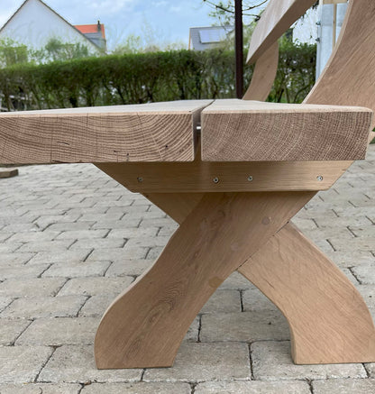 Gartenbank Eiche massiv, Länge 2,20m