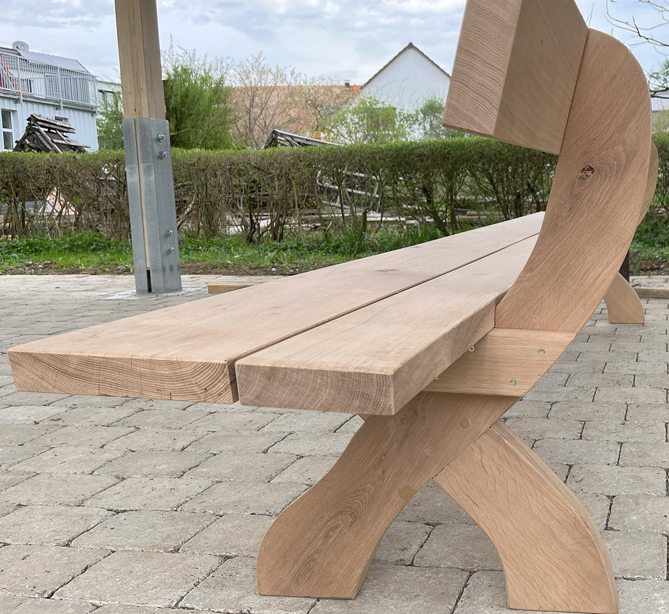 Gartenbank Eiche massiv, Länge 2,20m